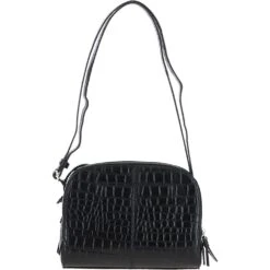 Leather Three Section Cross Body Bag Black/croc: 63789 Croc -Luxe Style Central leather three section cross body bag black croc 63789 croc p6601 24106 image