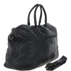 Leather Travel Holdall Black : Dylan -Luxe Style Central leather travel holdall black dylan p6182 22214 image