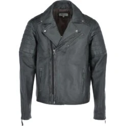 Leather Vintage Biker Jacket Racing Green : Stedman