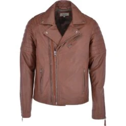 Leather Vintage Biker Jacket Tan : Stedman