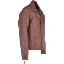 Leather Vintage Biker Jacket Tan : Stedman -Luxe Style Central leather vintage biker jacket tan stedman p3702 16053 image