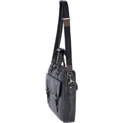 Leather Vintage Laptop Work Bag Black/mud : F-83 -Luxe Style Central leather vintage laptop work bag black mud f 83 p2423 11054 image