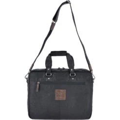 Leather Vintage Laptop Work Bag Black/mud : F-83 -Luxe Style Central leather vintage laptop work bag black mud f 83 p2423 11055 image