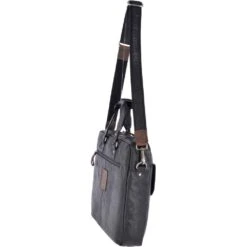 Leather Vintage Laptop Work Bag Black/mud : F-83 -Luxe Style Central leather vintage laptop work bag black mud f 83 p2423 11056 image