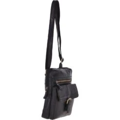 Leather Vintage Medium Flight Shoulder Bag Black : G-33 -Luxe Style Central leather vintage medium flight shoulder bag black g 33 p3808 16433 image