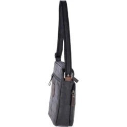 Leather Vintage Medium Flight Shoulder Bag Black/mud : F-82 -Luxe Style Central leather vintage medium flight shoulder bag black mud f 82 p2389 10986 image