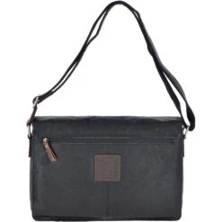 Leather Vintage Messenger Bag Black/mud : F-85 -Luxe Style Central leather vintage messenger bag black mud f 85 p2395 11000 image