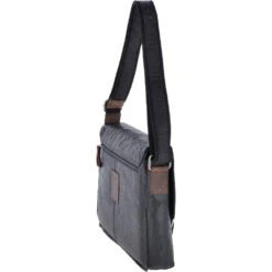Leather Vintage Messenger Bag Black/mud : F-85 -Luxe Style Central leather vintage messenger bag black mud f 85 p2395 11001 image