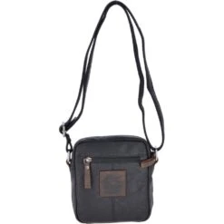 Leather Vintage Small Flight Shoulder Bag Black : F-81 -Luxe Style Central leather vintage small flight shoulder bag black f 81 p2414 10955 image