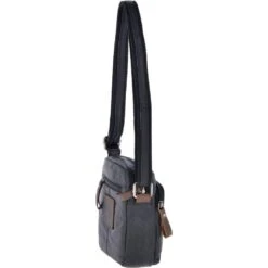 Leather Vintage Small Flight Shoulder Bag Black : F-81 -Luxe Style Central leather vintage small flight shoulder bag black f 81 p2414 10956 image