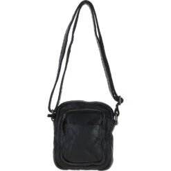 Leather Vintage Small Flight Shoulder Bag Black : FIN