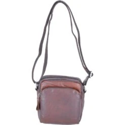 Leather Vintage Small Flight Shoulder Bag Brandy : F-81