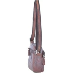 Leather Vintage Small Flight Shoulder Bag Brandy : F-81 -Luxe Style Central leather vintage small flight shoulder bag brandy f 81 p2415 10966 image
