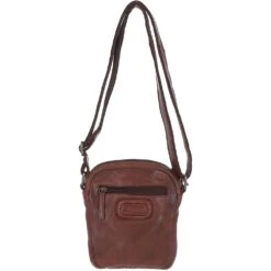 Leather Vintage Small Flight Shoulder Bag Brandy : FIN -Luxe Style Central leather vintage small flight shoulder bag brandy fin p6200 22285 image