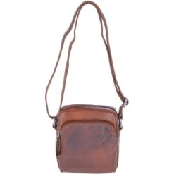 Leather Vintage Small Flight Shoulder Bag Tan : F-81