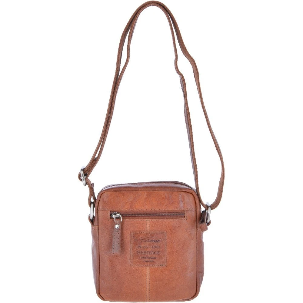 Leather Vintage Small Flight Shoulder Bag Tan : F-81 5 Leather Vintage Small Flight Shoulder Bag Tan : F-81 - Image 3