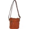 Leather Vintage Small Flight Shoulder Bag Tan : FIN -Luxe Style Central leather vintage small flight shoulder bag tan fin p6186 22227 image