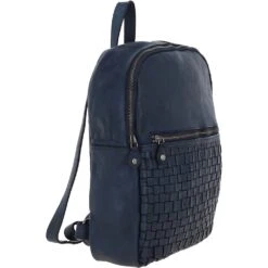 Leather Vintage Wash Backpack Navy : D-74 -Luxe Style Central leather vintage wash backpack navy d 74 p4260 18111 image