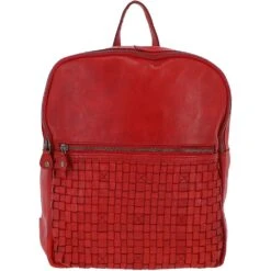 Leather Vintage Wash Backpack Red : D-74