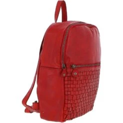 Leather Vintage Wash Backpack Red : D-74 -Luxe Style Central leather vintage wash backpack red d 74 p4261 18115 image
