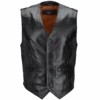 Leather Waistcoat Black : Tudor -Luxe Style Central leather waistcoat black tudor p1003 10772 image