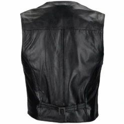 Leather Waistcoat Black : Tudor -Luxe Style Central leather waistcoat black tudor p1003 10774 image