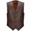 Leather Waistcoat Mid Brown/app : Tudor -Luxe Style Central leather waistcoat mid brown app tudor p2359 10790 image
