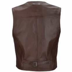 Leather Waistcoat Mid Brown/app : Tudor -Luxe Style Central leather waistcoat mid brown app tudor p2359 10792 image