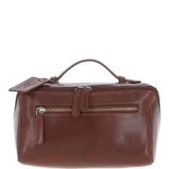 Leather Washbag Chestnut: K-49