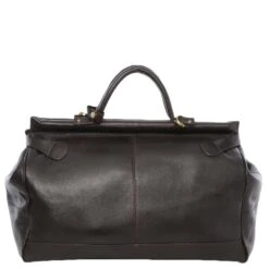 Leather Weekend Holdall Brown/tum : Gladstone -Luxe Style Central leather weekend holdall brown tum gladstone p340 1596 image