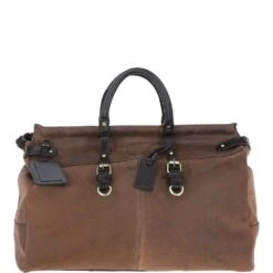 Leather Weekend Holdall Oily Brown : Gladstone