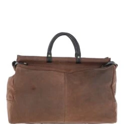 Leather Weekend Holdall Oily Brown : Gladstone -Luxe Style Central leather weekend holdall oily brown gladstone p6234 22509 image