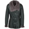 Long Haired Sheepskin Jacket Green : Elysia -Luxe Style Central long haired sheepskin jacket green elysia p878 3792 image