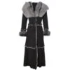 Long Length Sheepskin Coat Black : Sophia -Luxe Style Central long length sheepskin coat black sophia p98 381 image