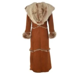Long Length Sheepskin Coat Tan : Sophia -Luxe Style Central long length sheepskin coat tan sophia p104 398 image
