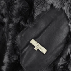 Long Length Toscana Suede Leather Coat Black : Alaska -Luxe Style Central long length toscana suede leather coat black alaska p881 3816 image