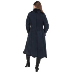Long Length Toscana Suede Leather Coat Ocean : Alaska -Luxe Style Central long length toscana suede leather coat ocean alaska p3679 25043 image
