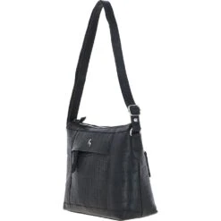 Luxury Croc Print Leather Shoulder Bag Black/croc: MC1 -Luxe Style Central luxury croc print leather shoulder bag black croc mc1 p6829 25210 image