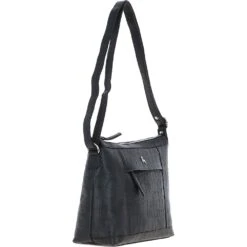 Luxury Croc Print Leather Shoulder Bag Black/croc: MC1 -Luxe Style Central luxury croc print leather shoulder bag black croc mc1 p6829 25214 image