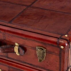 Luxury Handcrafted Leather 5 Drawer Chest Cognac: SE-1563 -Luxe Style Central luxury handcrafted leather 5 drawer chest cognac se 1563 p6134 22019 image