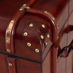 Luxury Handcrafted Leather Large Storage Trunk Cognac: SE-1454 -Luxe Style Central luxury handcrafted leather large storage trunk cognac se 1454 p6133 22015 image