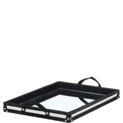 Luxury Rectangular Leather Hair-on Hide Tray Black: AGC-66 -Luxe Style Central luxury rectangular leather hair on hide tray black agc 66 p7732 27949 image