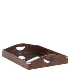 Luxury Rectangular Leather Tray Brown: AGC-53 -Luxe Style Central luxury rectangular leather tray brown agc 53 p7723 27927 image