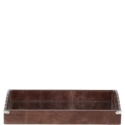 Luxury Rectangular Leather Tray Brown: AGC-53 -Luxe Style Central luxury rectangular leather tray brown agc 53 p7723 27930 image