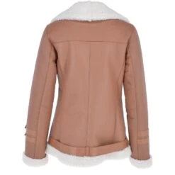 Luxury Side Zip Sheepskin Pilot Jacket Light Tan : Caitlin -Luxe Style Central luxury side zip sheepskin pilot jacket light tan caitlin p3769 16290 image