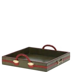 Luxury Square Leather Tray Green: TBZ1UC624 -Luxe Style Central luxury square leather tray green tbz1uc624 p7726 27969 image