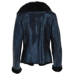 Luxury Toscana Sheepskin Jacket Glaze Blue: Corrine -Luxe Style Central luxury toscana sheepskin jacket glaze blue corrine p5812 20731 image