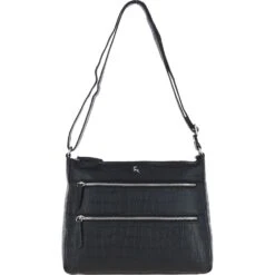 Lxlove Croc Print Leather Shoulder Bag Black/croc: MC3