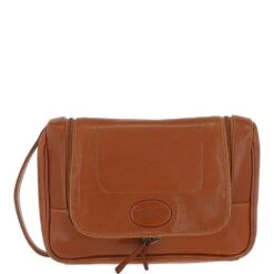 Mayfair Hi Veg Leather Hanging Wash Bag Tempo Tan : 8140