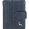 Medium Croc Print Leather Wallet Purse Navy/croc: MC7